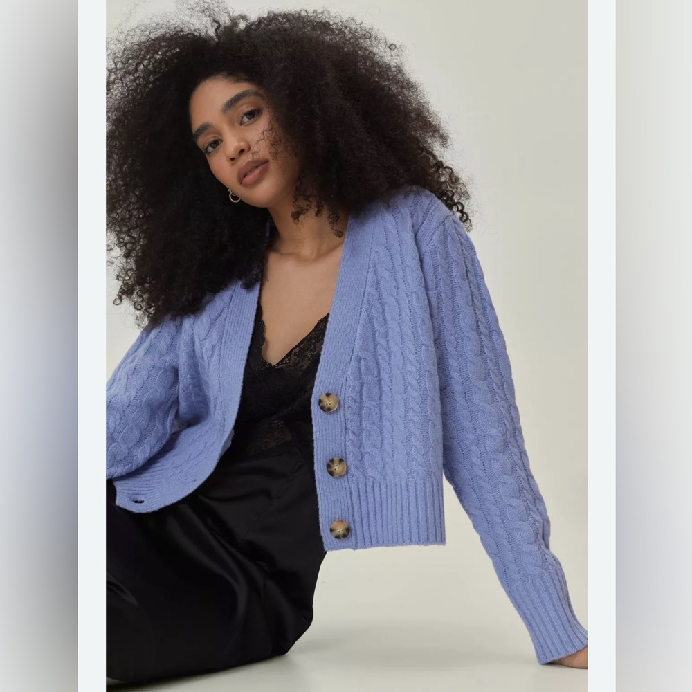 LULU’S Eclectic Charm Cable Knit Cardigan NWT